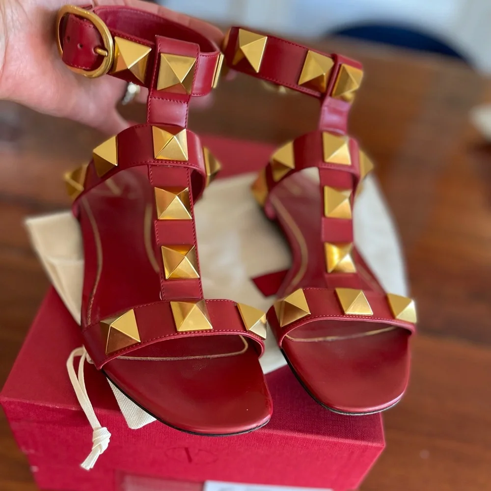 Red Valentino Rock Stud Sandals size Eu 37 worn on 3 times.. - Picture 7 of 10